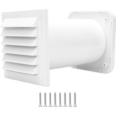 Passives Lüftungsset Mit Einstellbarem Luftstrom Durch Die Wand, Mit Teleskoprohr Und Lamellenabdeckung Für 185 Bis 335 Mm