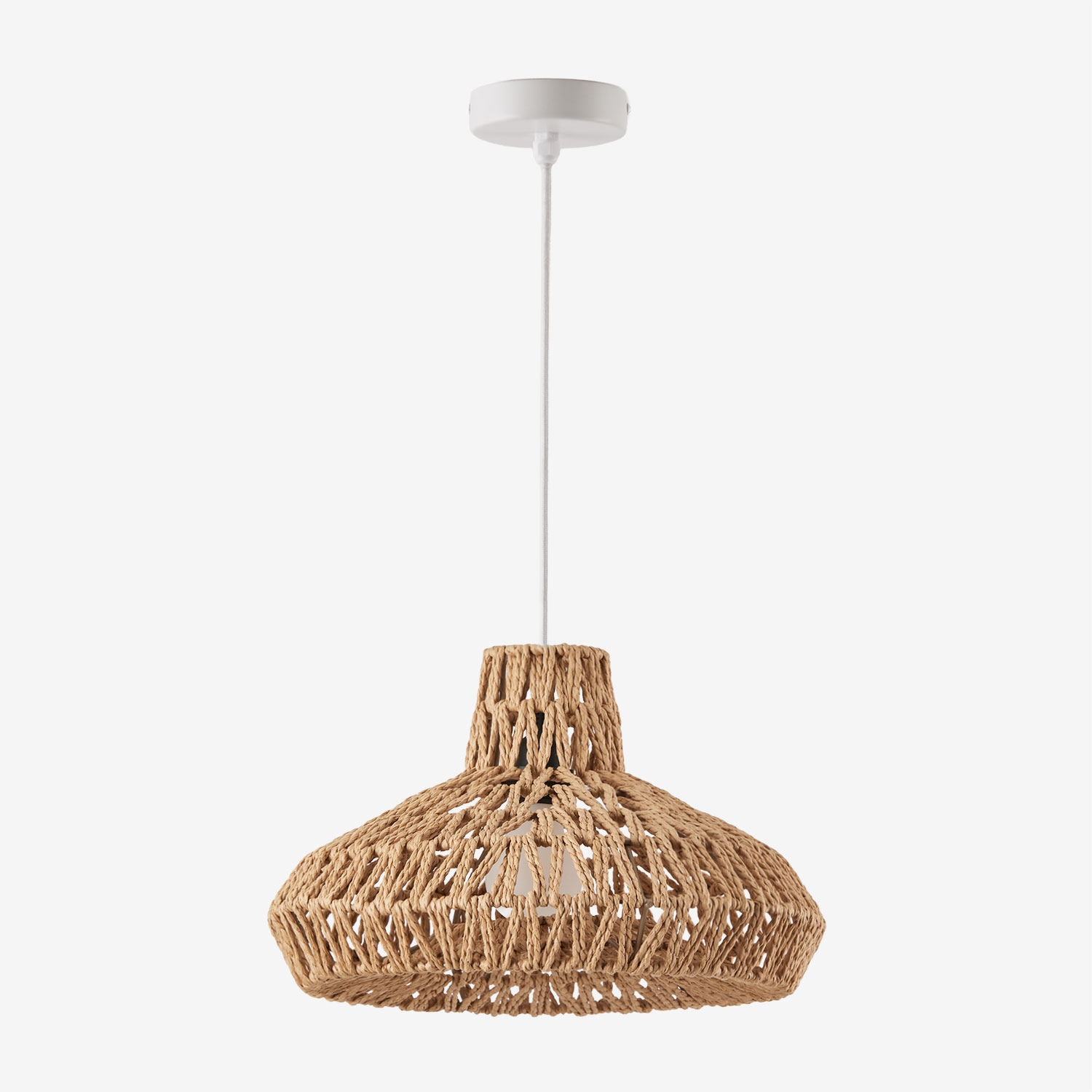 Sklum Deckenlampe Aus Geflochtenem Papier Maslany Weiss