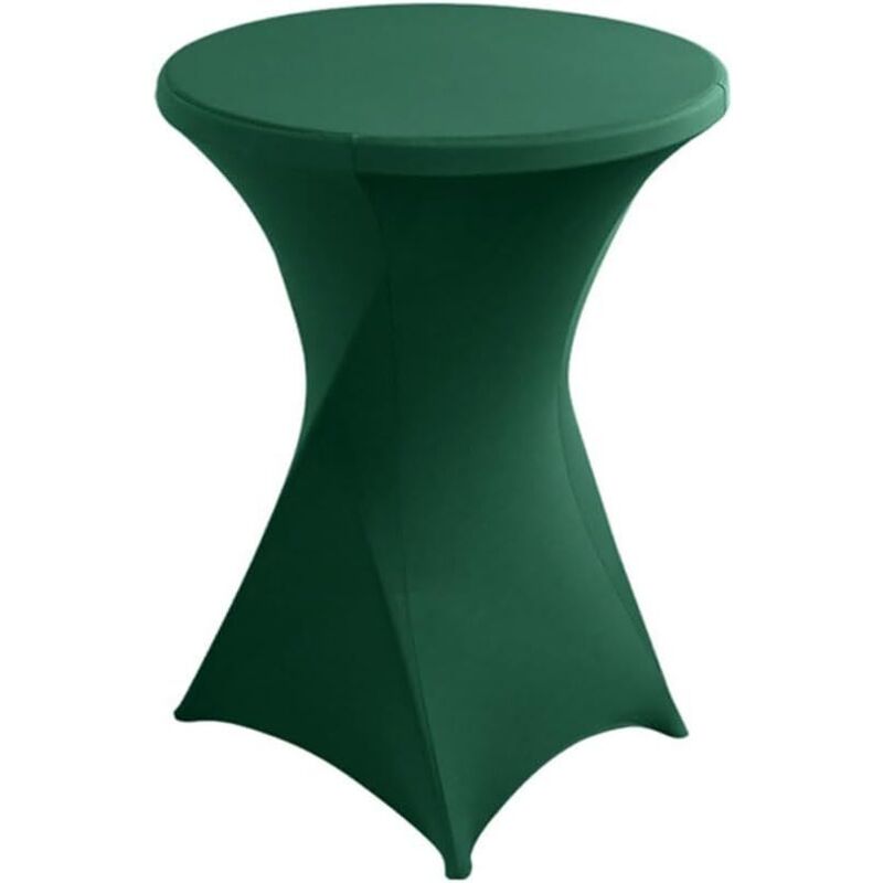 Runde Tischdecke Aus Stretch-spandex, Stehtischdecke, Cocktailtischdecke Für Restaurant, Bar, Stehtisch, Hochzeitsbanketttisch (80 × 110 Cm, Dunkelgrün)