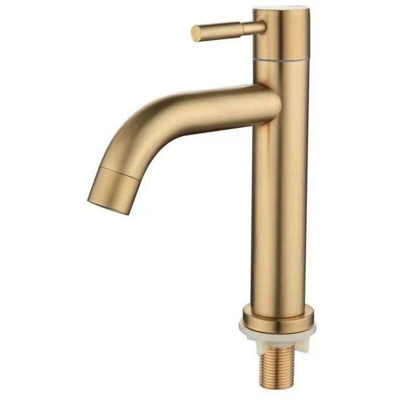 Goldener Waschtischhahn, Modernes Design, Verschleißfester Edelstahl-waschtischhahn, Kaltwasserhahn
