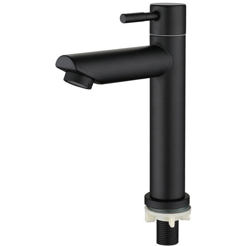 Schwarze 18-cm-waschtischarmatur – Edelstahl Sus304 – Gebürstete Oberfläche – Einlochmontage – Hochleistungs-luftsprudler