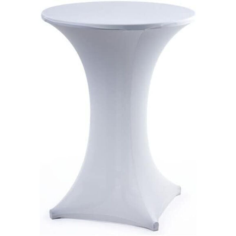 Runde Cocktailtischdecke (4-fach Verstellbar), 80 × 110 Cm, Weiß