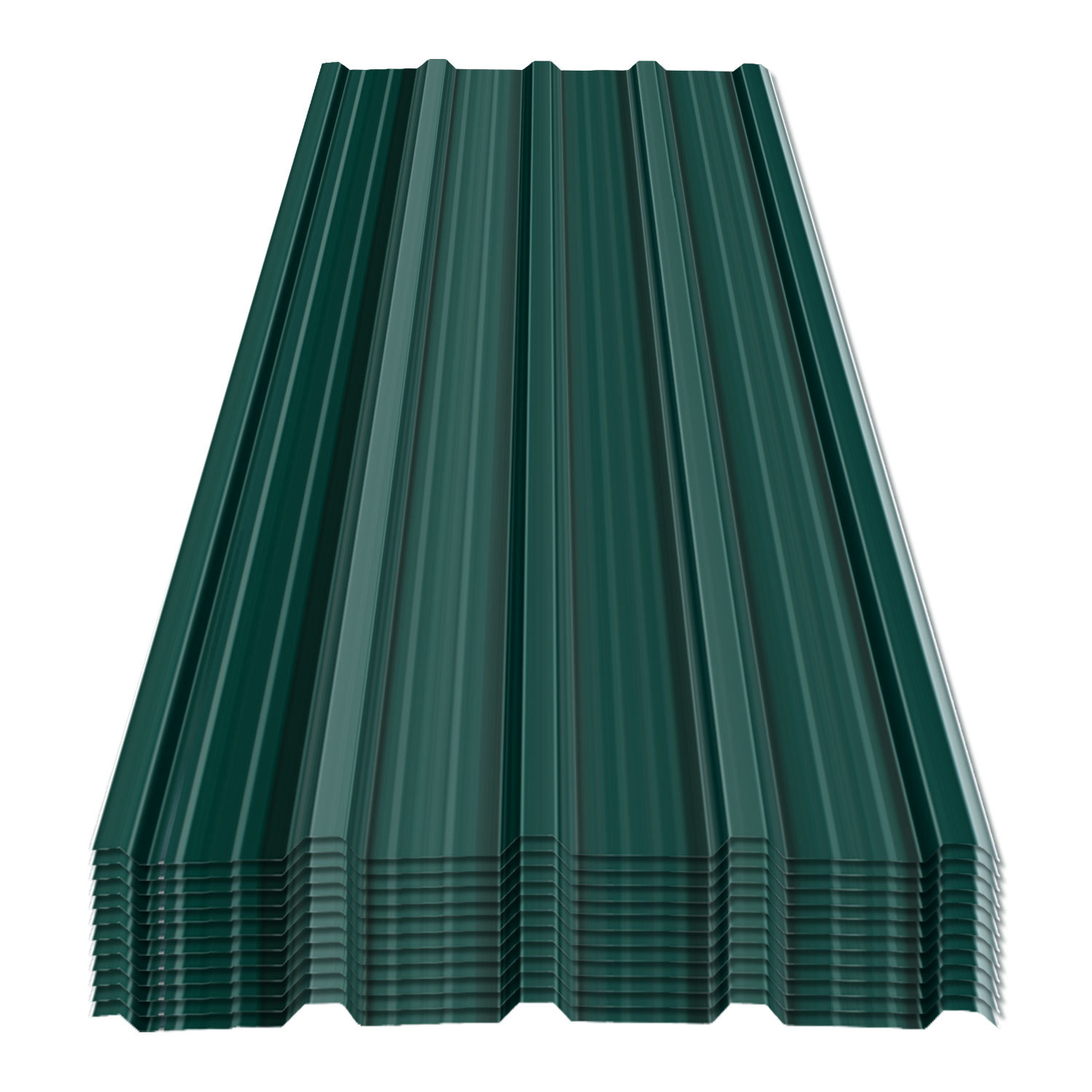 Tolletour Trapezblech Set 24-teilig, 129 X 46 Cm, Profilblech, Grün, Inkl. Schnittschutzhandschuhe