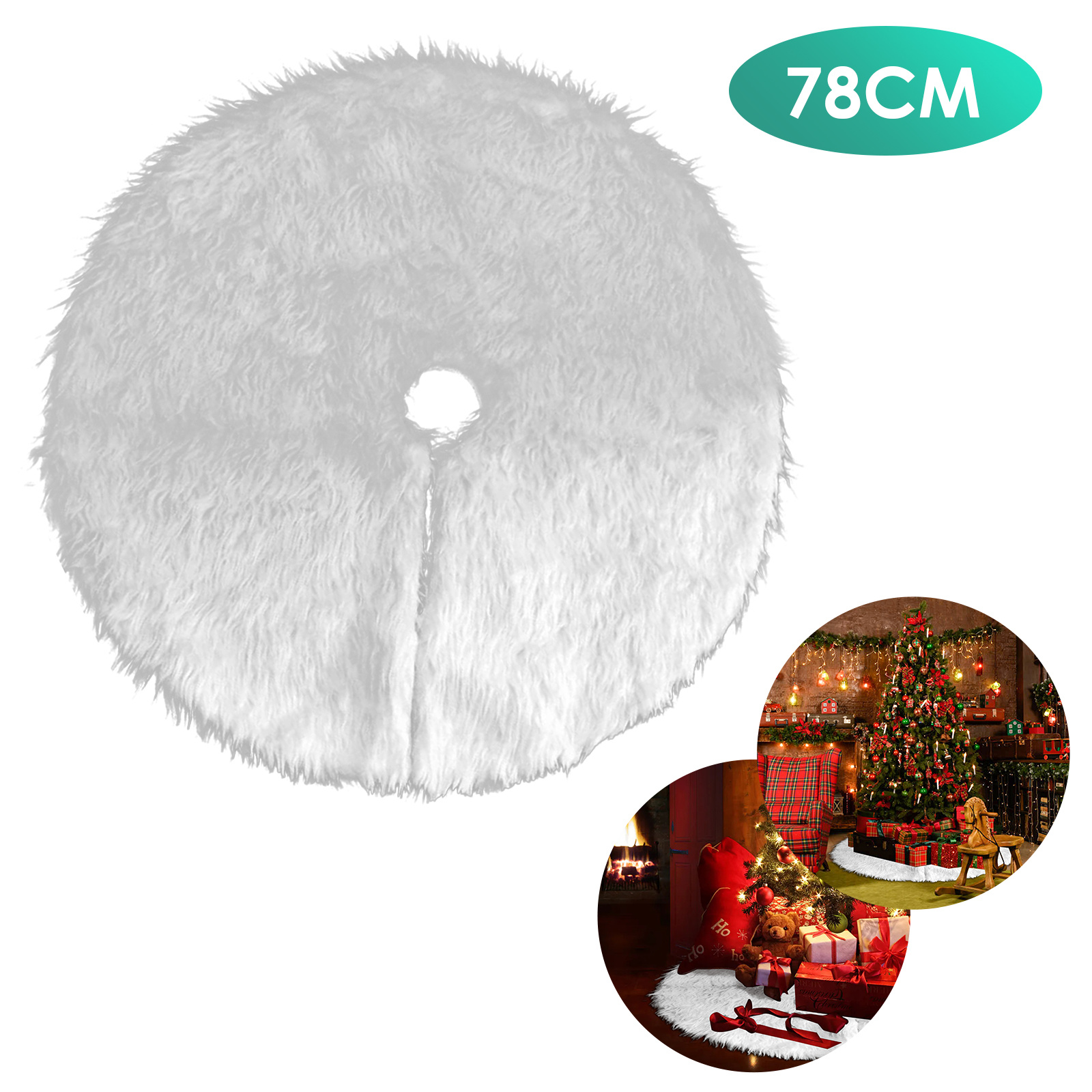 Tolletour Weihnachtsbaumteppich 78 Cm, Runde Plüsch Baumdecke Für Wohnzimmer, Hotel Und Weihnachtsfeier
