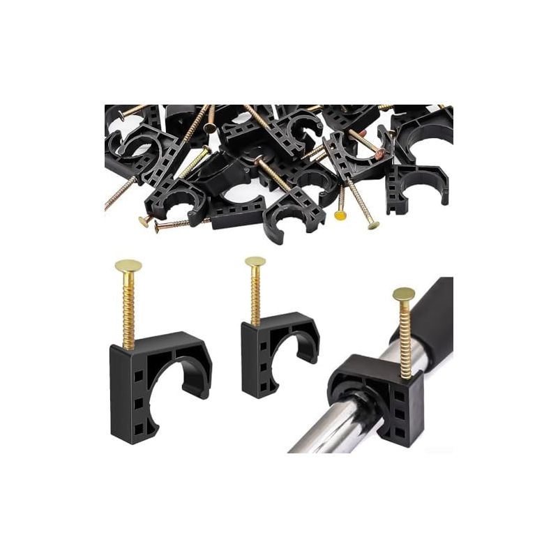 Packung Mit 50 J-förmigen Rohrschellen (1,27 Cm) Inklusive Nägeln Für Pex-, Kupfer-, Cpvc-, Pvc- Und Metallrohre. Robuste Kunststoff-wandbefestigungen Für Die Haus- Und Industrieinstallation.
