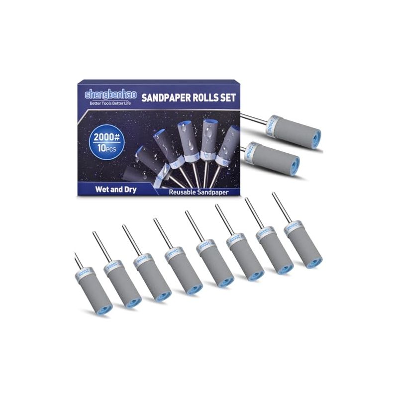 10 Stück Schleiftrommeln (körnung 2000) Für Dremel-rotationswerkzeuge. Hülsen Mit 1/8"-schaft Zum Polieren Und...
