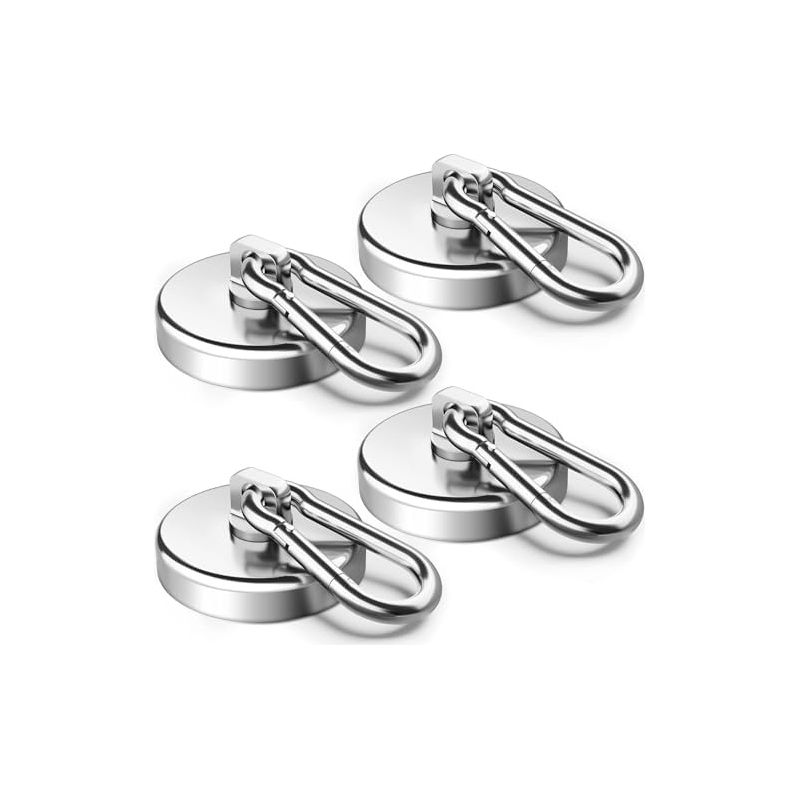 Starker 40-kg-magnethaken. 4 Stück Super-neodym-magnete (36 Mm). 360° Drehbare Magnethaken. Geeignet Für Küchenleisten, Kühlschränke, Garagen Und Camping.