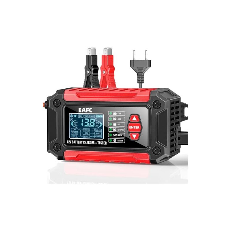 12-v-autobatterieladegerät 6 A. Tester Für 100–2000 Cca, 4–120 Ah. Batteriewartungsanalysator, Kompatibel Mit Blei-säure-, Agm- Und Gelbatterien. Für Pkw, Suvs, Motorräder Und Boote.