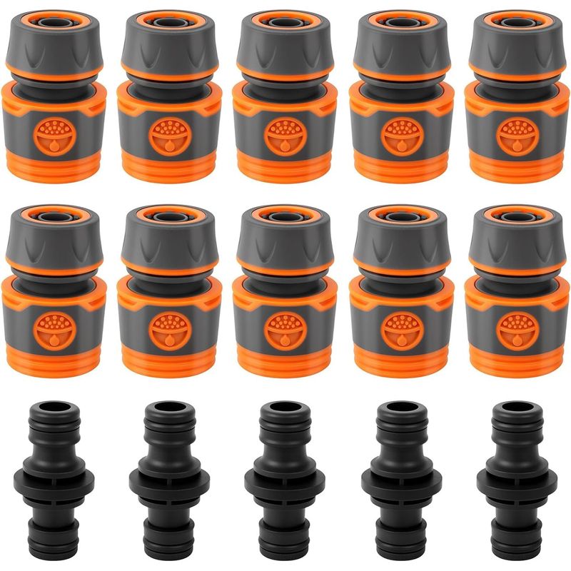 15-teiliges Schlauchanschluss-set. 1/2-zoll-schnellkupplung. Gartensprengerdüse. Wasserverlängerungsset.
