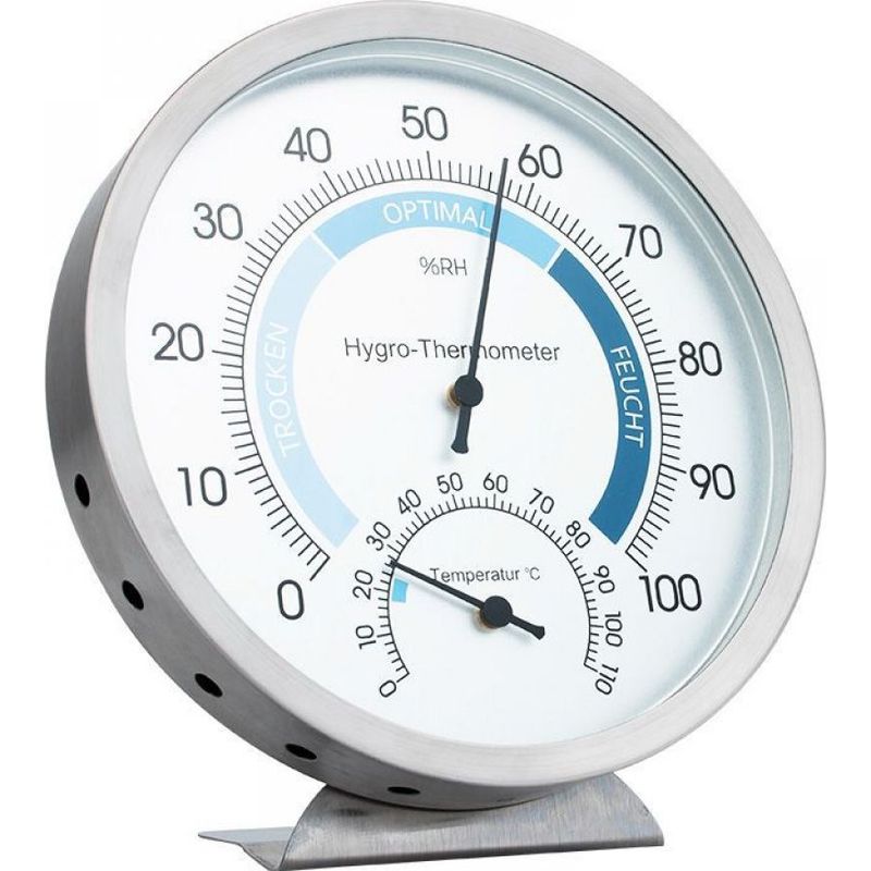 Analoges Thermometer-hygrometer. Präzise Wetterstation Zur Messung Von Luftfeuchtigkeit Und Temperatur. Design-wandthermometer Für Den Innenbereich. Hygrometer Für Ein Gesundes Raumklima.