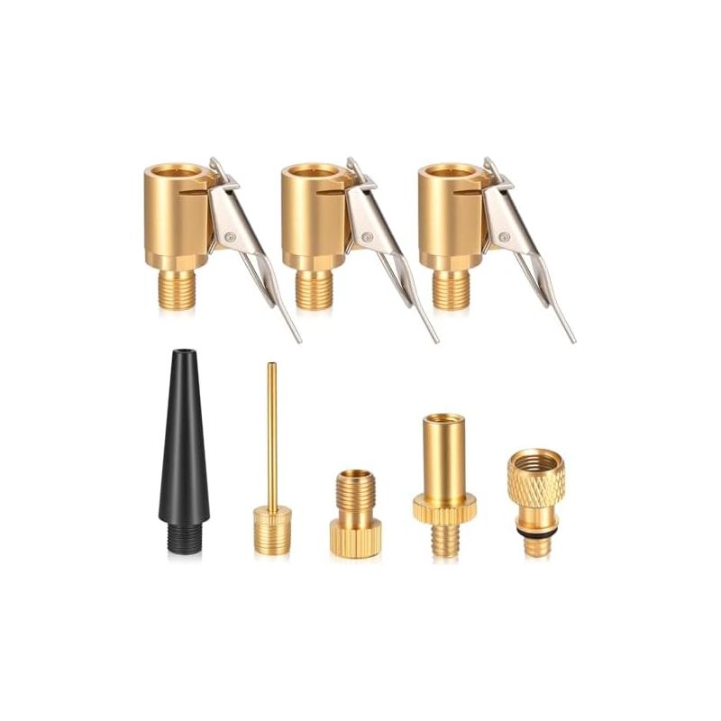 3-teiliges Ventiladapter-set Und 5 Aufblasdüsen Mit Schnellanschluss Für Druckluft. 8-mm-fahrradreifenadapter. Pneumatik-spannfutterklemmen Aus Messing Für Bosch Easypump.