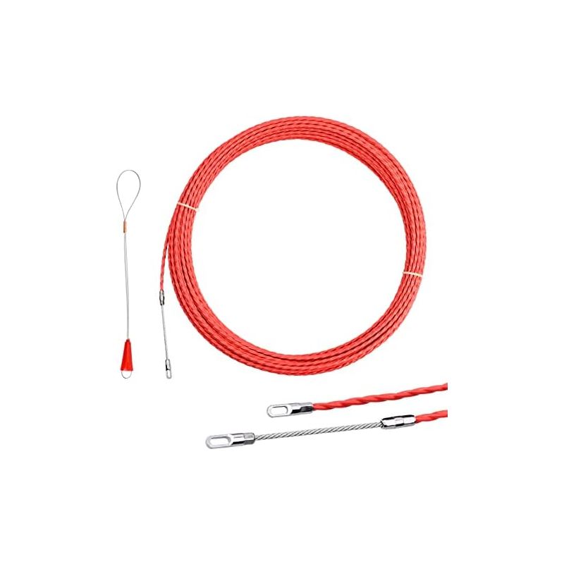 30 M Kabeleinzieher. Durchmesser 4,5 Mm. Nylon-elektrikernadel Mit Kabelbaum. Kabeleinfädler. Kabeleinzieher Für Die Wandverlegung In Bodenrohren (rot).