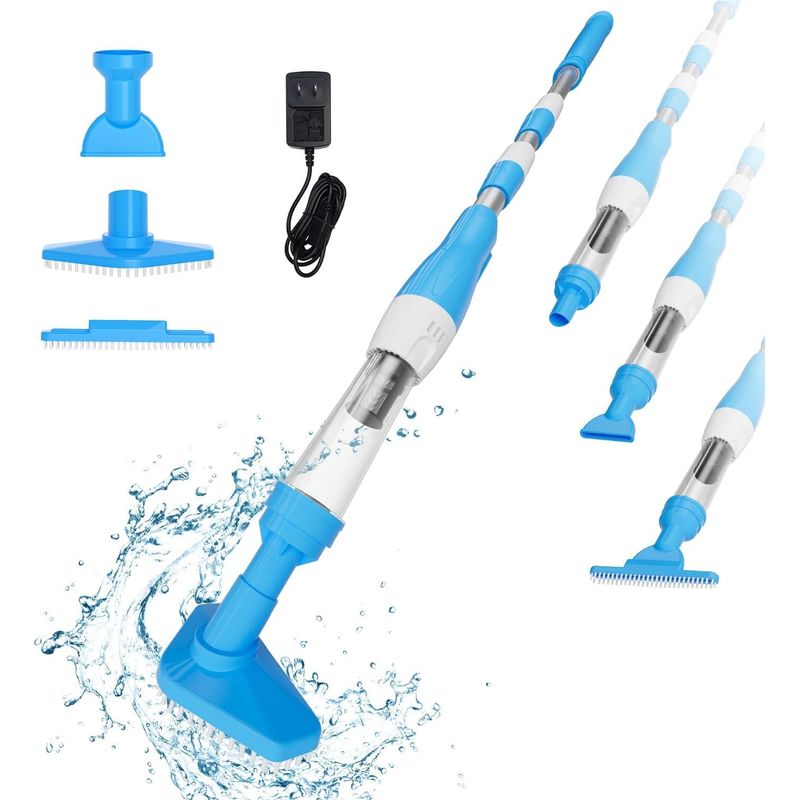 Kabelloser Poolroboter. Wiederaufladbarer 3-in-1-elektroroboter. Manueller Roboter Für Kleine Pools, Whirlpools Und Spas. 90 Minuten Laufzeit. Blau.