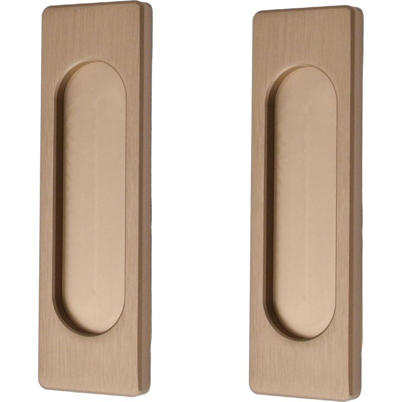 Morobor Selbstklebender Rechteckiger Schiebetürgriff. 2 Flache Aluminiumgriffe Ohne Prägung Für Schiebetüren Und -fenster Im Scheunenstil (goldbronze, 100 Mm).