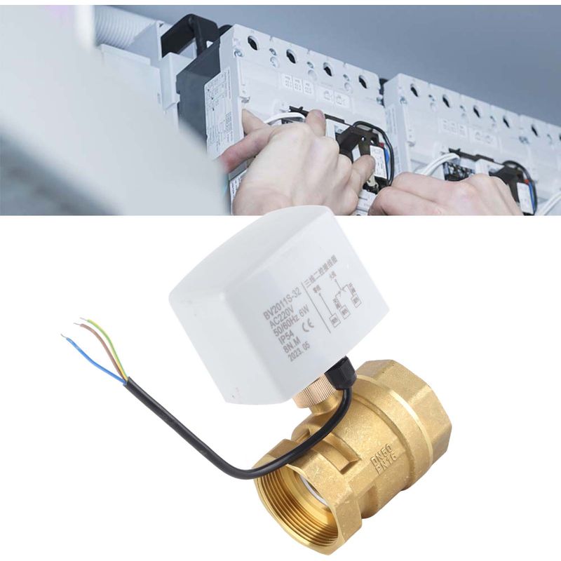Dn50 2" 220v Ac Elektrisch Motorisiertes Messing-kugelventil. 2-wege. 3-adrig
