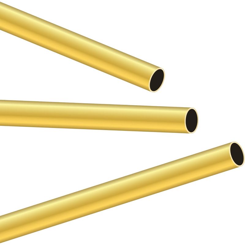 Set Mit 3 Messingrohren. Durchmesser 10 Mm. Wandstärke 0,5 Mm. Länge 300 Mm. Für Heimwerkerprojekte.