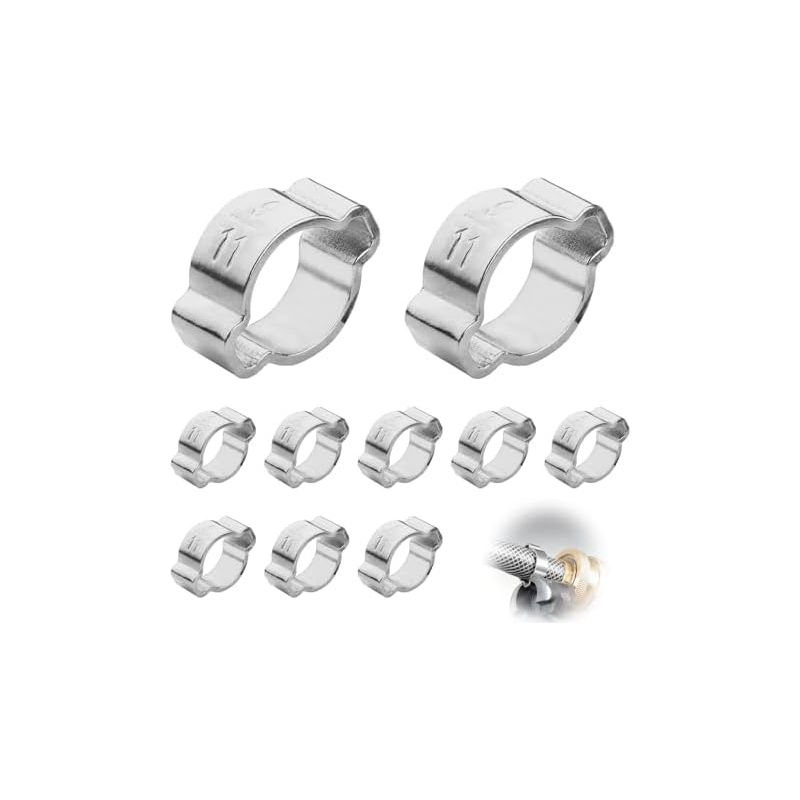 10 Stück Doppelohr-schlauchschellen. V2a Ø 9–11 Mm O Robuste Klemmen Für Schläuche, Kabel, Pneumatikverschraubungen Und Flexible Anwendungen.