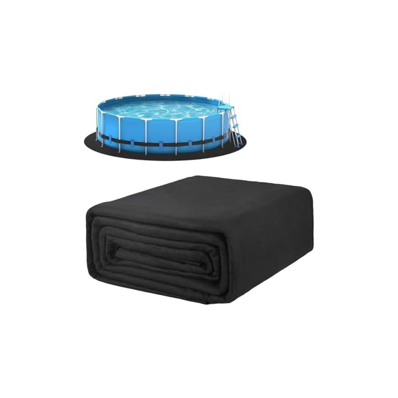 Schutzmatte Für 3 M/3,7 M Poolfolien – Bodenfliese Für Aufstellpools, Durchstoßfeste Unterlage, Vorgeschnitten, Faltbar, Runder Schutz, Verlängert Die Lebensdauer Der Poolfolie. Durchmesser: 3,05 Cm (