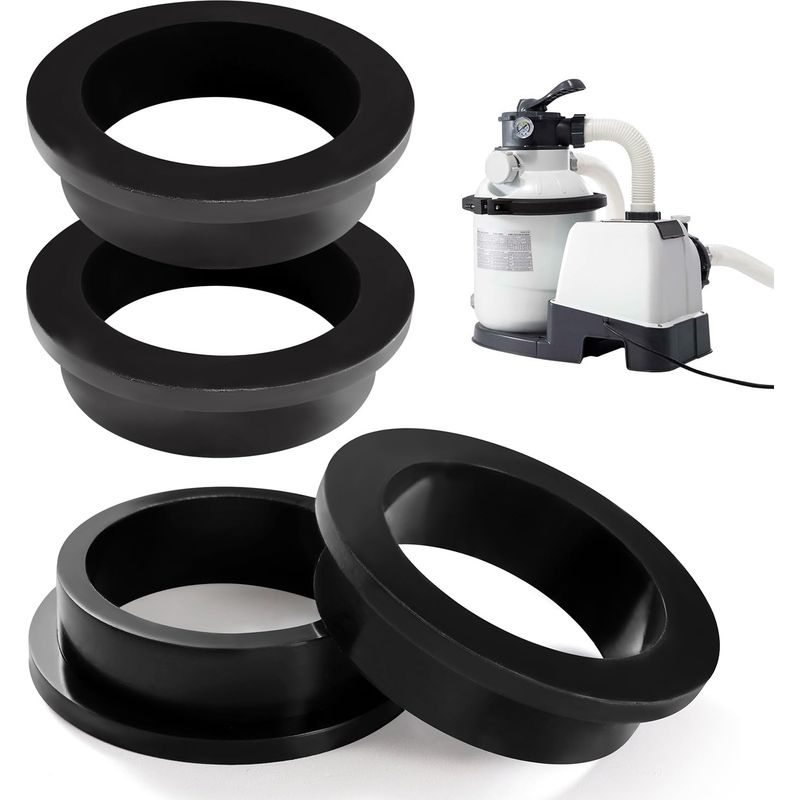 4-teiliger L-förmiger O-ring. Schwarzes Silikon. Für Intex Sandfilterpumpe