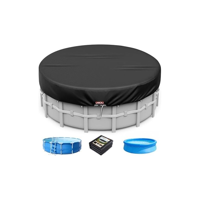 Ganzjahresabdeckung Für Aufstellpools. Poolschutz. Runde Außenabdeckung Für Whirlpools Und Badewannen, Ideal Zur Poolreinigung (3,1 M, Schwarz). Schwarz, 310 Cm (rund).
