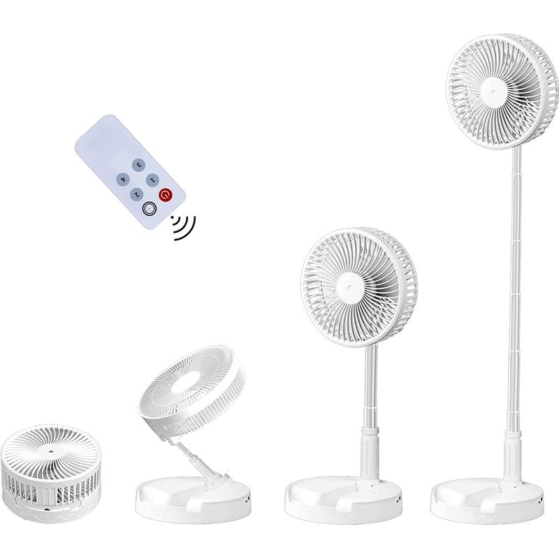 Tisch- Und Schreibtischventilator. Tragbar Und Faltbar. Verstellbarer Ventilator. Standventilator. Usb-aufladbarer Ventilator. 4 Geschwindigkeitsstufen. Werkzeuglose Montage (7200 Mah).