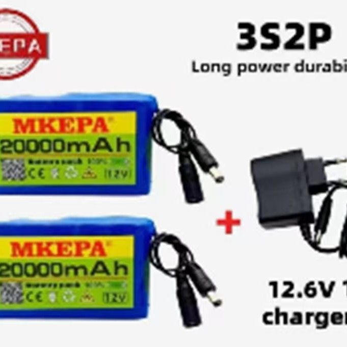 18650 Lithium-ionen-akku 3s2p 12v 20000mah Wiederaufladbarer Akku Mit Bms + Ladegerät