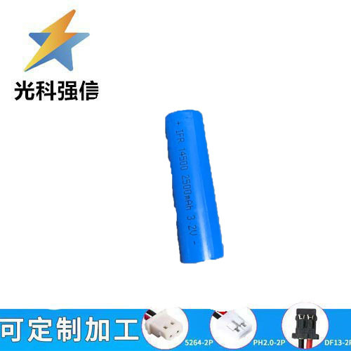3,2-v-taschenlampenbatterie, Wiederaufladbarer Aa-lithium-akku, 14500 Mah, 2500 Mah, Spitze Spitze.