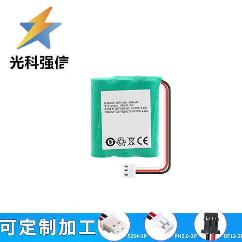 3,6v Aa 2100mah Nimh-akku Für Schnurloses Festnetztelefon/haushaltstelefon Mit Schwarzem Dreipoligem Stecker.