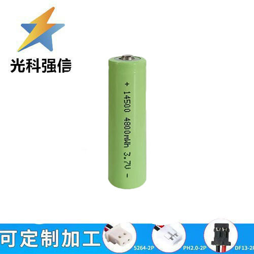 3,7-v-taschenlampenbatterie, Wiederaufladbarer Aa-lithium-akku, 14500 Mah, 4800 Mah Kapazität, Stecker Erforderlich.