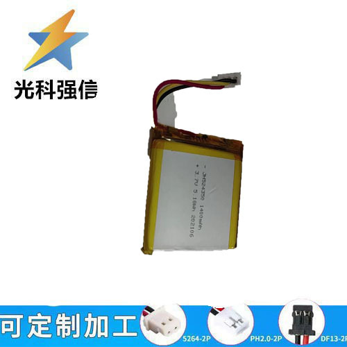 524350 Lithium-akku, 1400 Mah, 3,7 V, Hochleistungs-taschenlampe Mit Kabel, 1,25 Mah Kapazität.