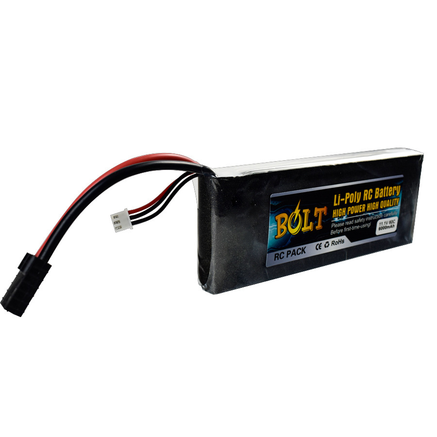 60c Wiederaufladbarer Lithium-akku Bolt11.1v 6000mah Für Drohnen, Spielzeugautos Und Rc-modelle Mit Langer Akkulaufzeit