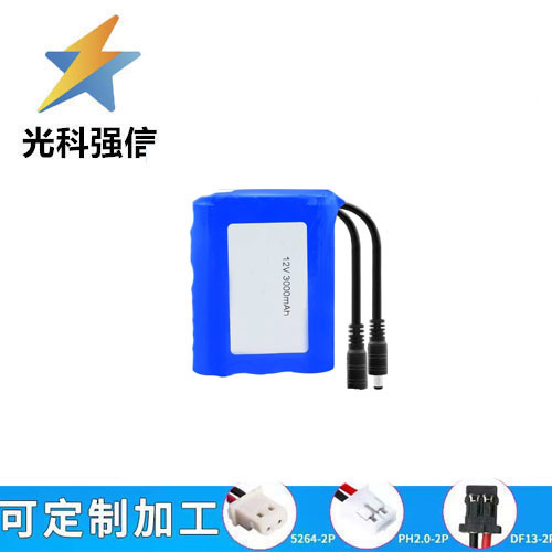 Dc-kopf Austauschbar Mit Wiederaufladbarem 18650 Lithium-akku 3000 Mah Mit Stecker, 12v 3-zellen-angeltaschenlampe.