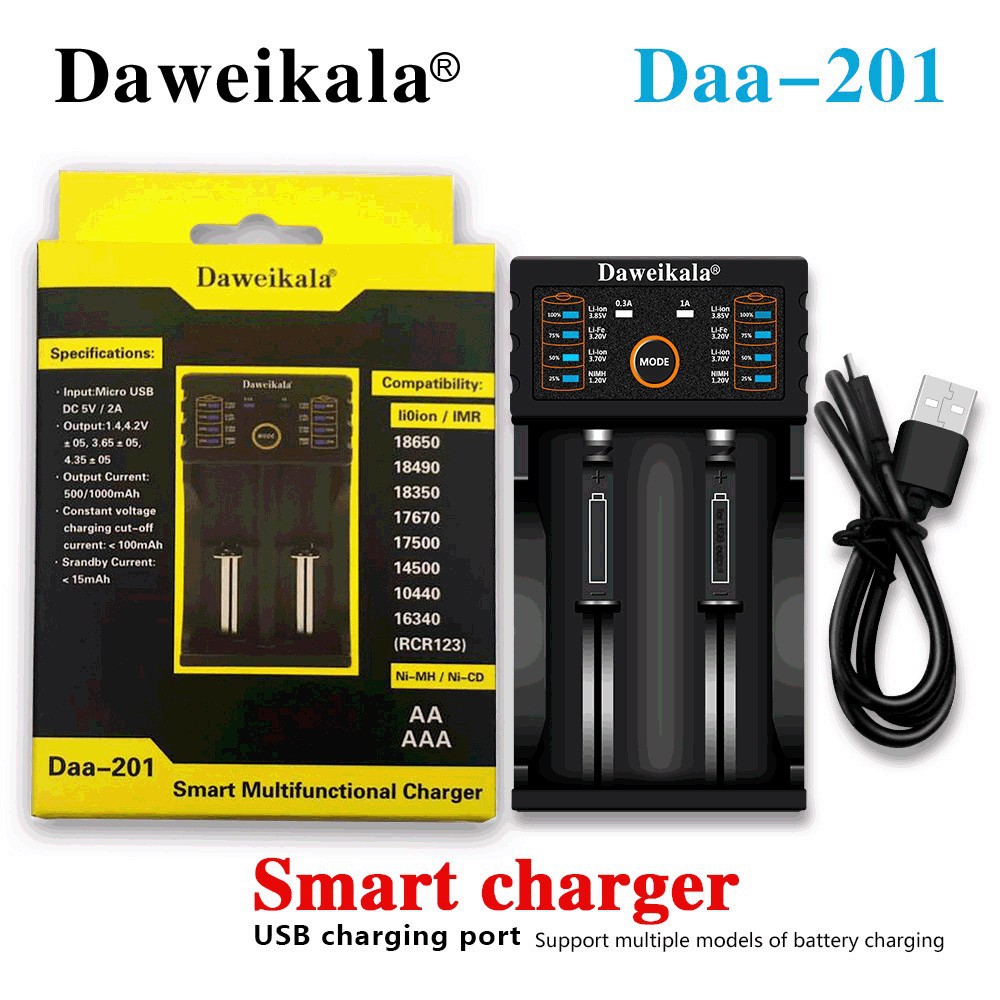 Daweikala 18650 Lithium-batterie 26650 Smart Usb Dual-ladegerät 5v 2a Eingang Kann Verwendet Werden.
