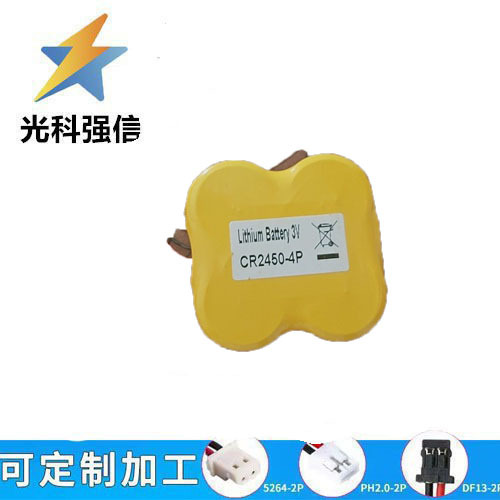 Nagelneue Cr2450 3v Quad-parallel-batterie (3300mah) Für Regaletiketten, Tischkarten, Obstetiketten Und Catering Mit 1,25-mm-stecker