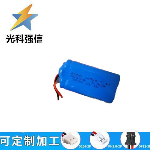 Wiederaufladbarer Lithium-akku 14500, 800 Mah, 7,4 V, Hochleistungs-taschenlampe Mit Stecker, Volle Kapazität 2,54.