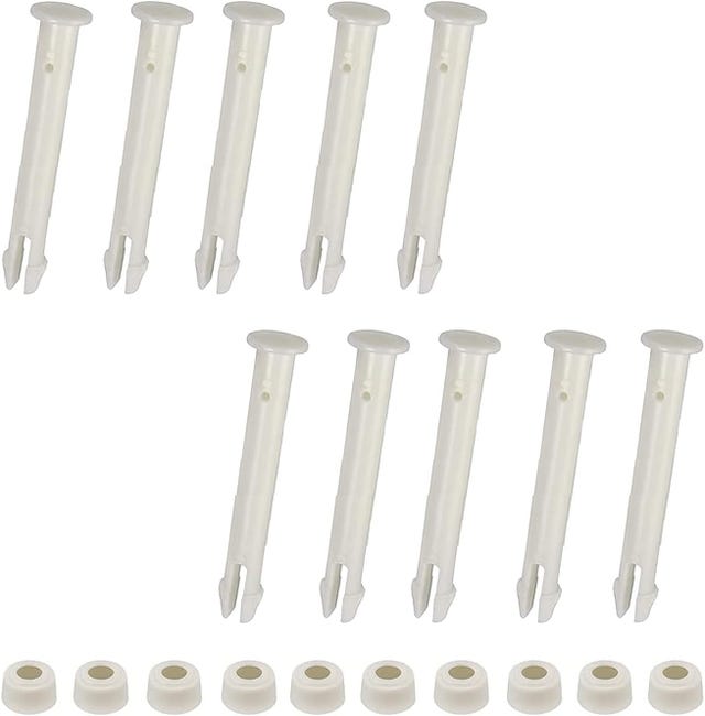 Packung Mit 10 Kunststoff-poolverbinderstiften Und Gummidichtungen – Ersatzverbinder (7 Cm) Für Frame- Und Intex-pools.