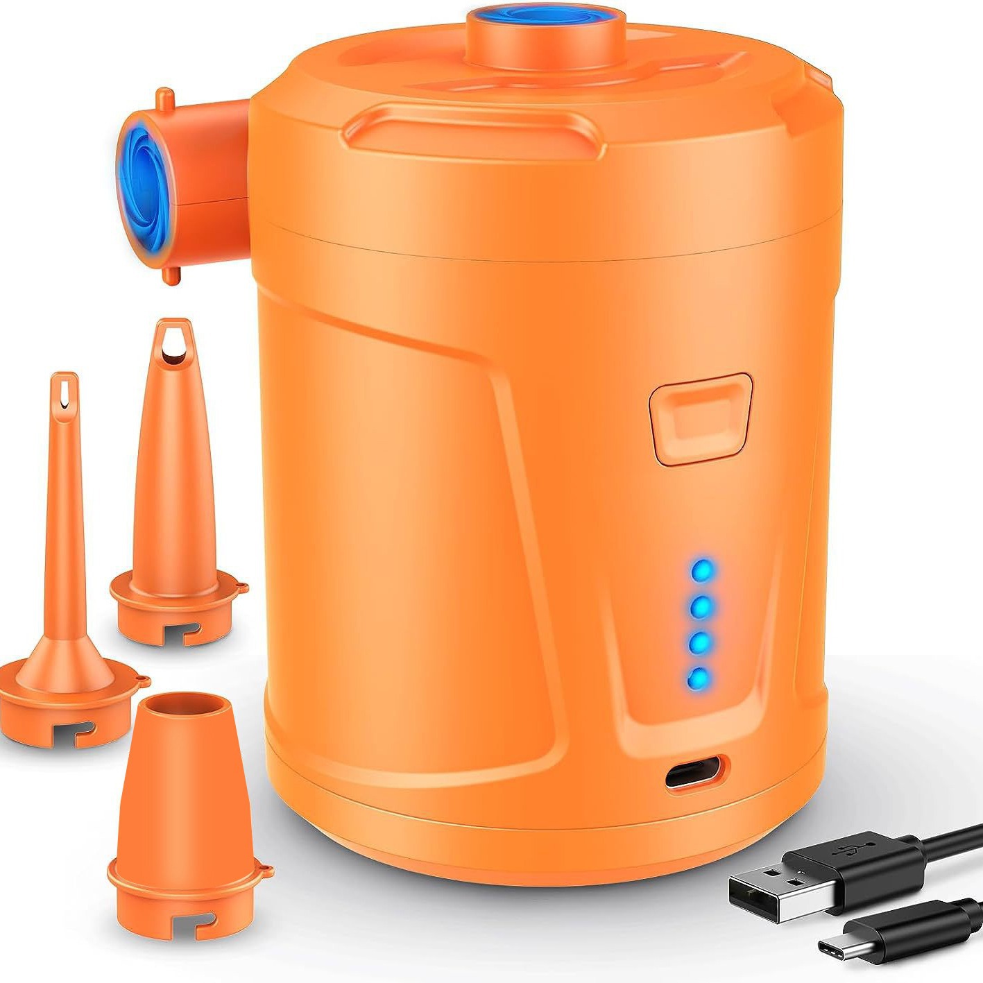Elektrische Luftpumpe, 5200mah Akku, Luftmatratzenaufbläser, Mit 3 Luftdüsen, Schnellaufbläser Für Schlauchboote.