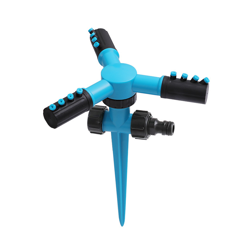 Gartensprenger Aus Kunststoff, Automatischer 360°-rasensprenger, Robuster Dreiarmsprenger, Geeignet Für Gärten.