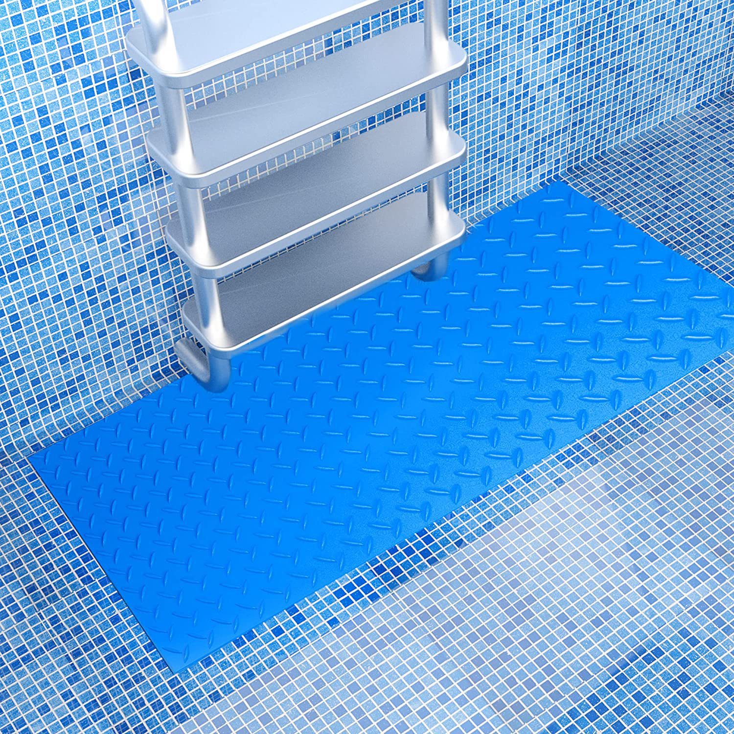 Poolzubehör - Strapazierfähige Pvc-poolleitermatte - Strukturierte, Rutschfeste Oberfläche Zum Schutz Ihrer Poolleiter.