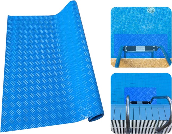 Rutschfeste Schutzmatte Für Schwimmbadleitern, Aus Pvc, Verschleißfest Und Wasserdicht (90 X 40 Cm)