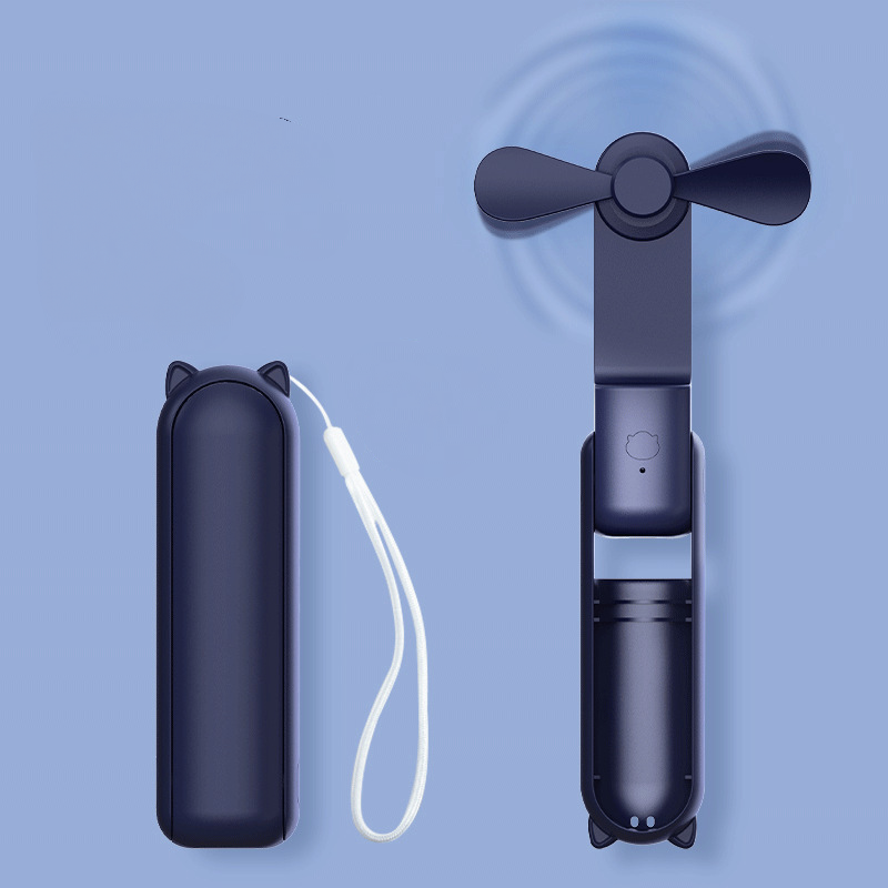 Mini-handventilator, Tragbar, Wiederaufladbarer Akku, Faltbar, Leise, Kann Auch Als Powerbank Verwendet Werden (blau)