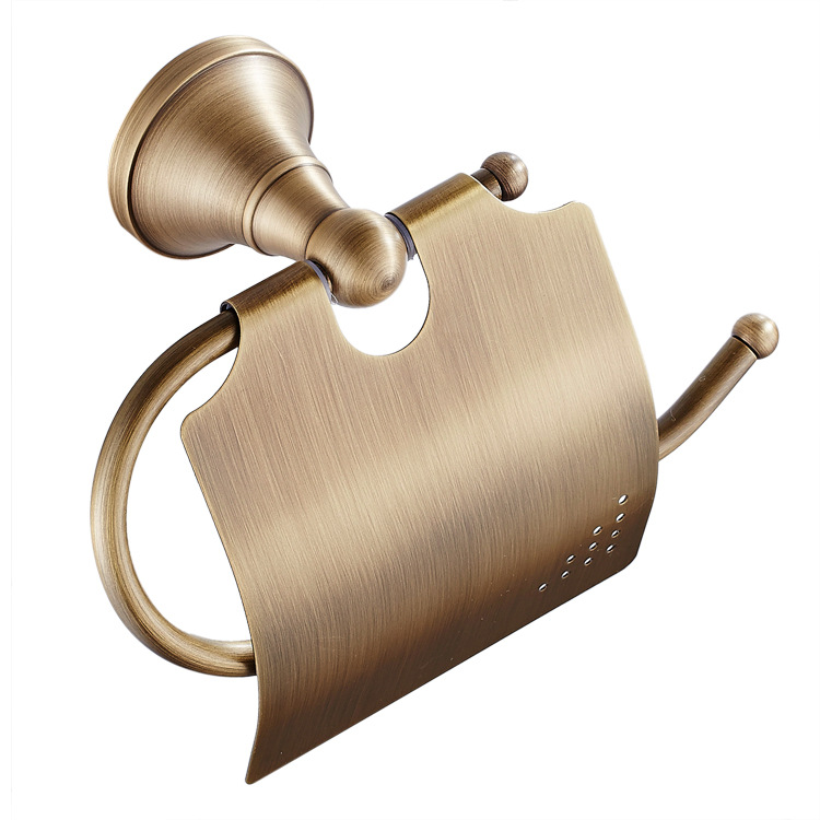 Retro-toilettenpapierhalter, Küchenpapierhandtuchhalter Aus Messing, Wandmontierter Toilettenpapierhalter, Farbe: Gebürstete Bronze.