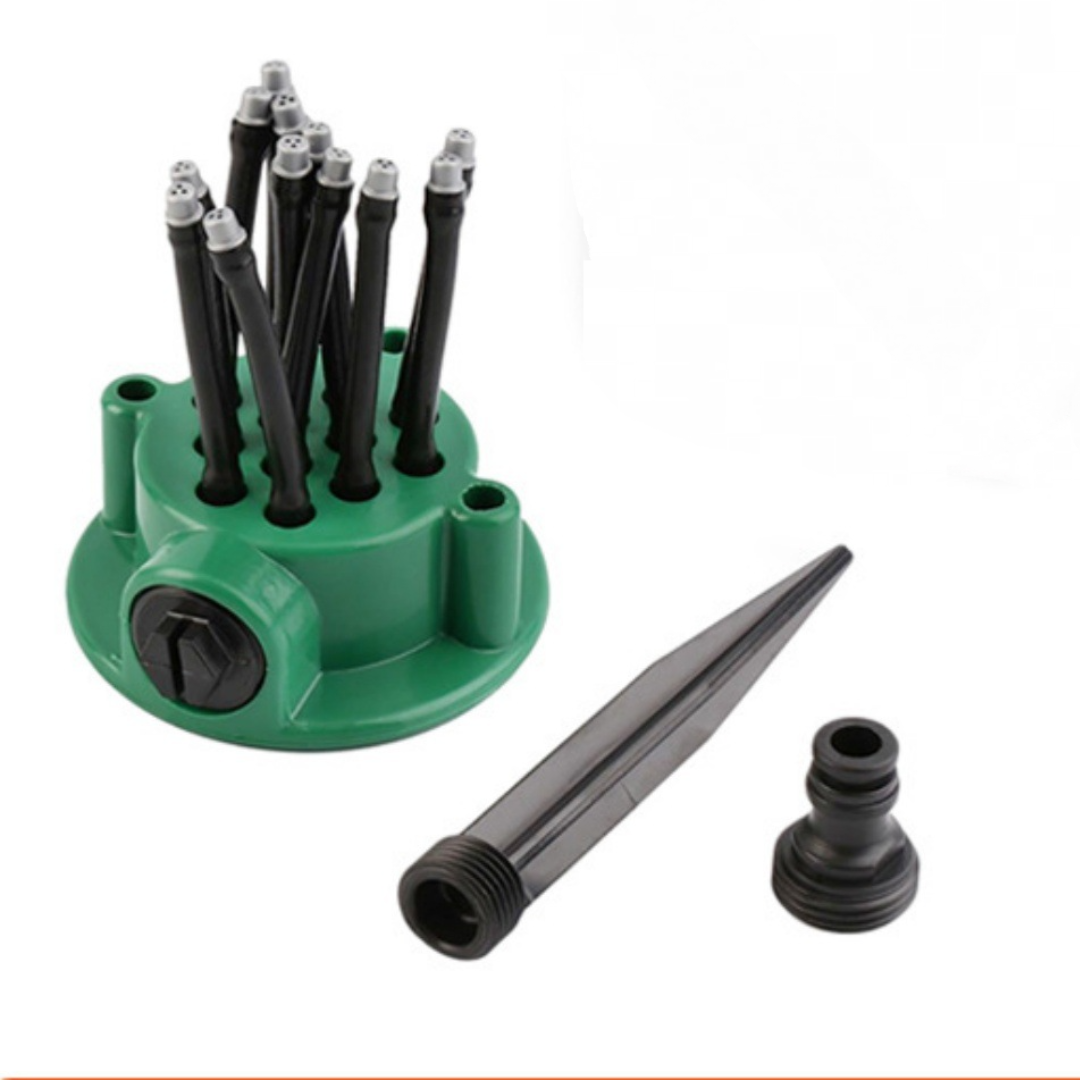 Automatischer 360°-mehrkopf-gartensprenger, Bewässerungssystem Für Rasen Und Garten, Gartenbewässerungsgerät, 9 Cm X 10 Cm, Grün