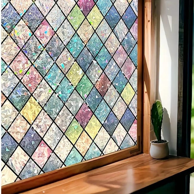 Fensterfolie In Buntglasoptik, Sichtschutzfolie, Statisch Haftende Folie, Dekorfolie, Uv-schutz, 50 X 100 Cm