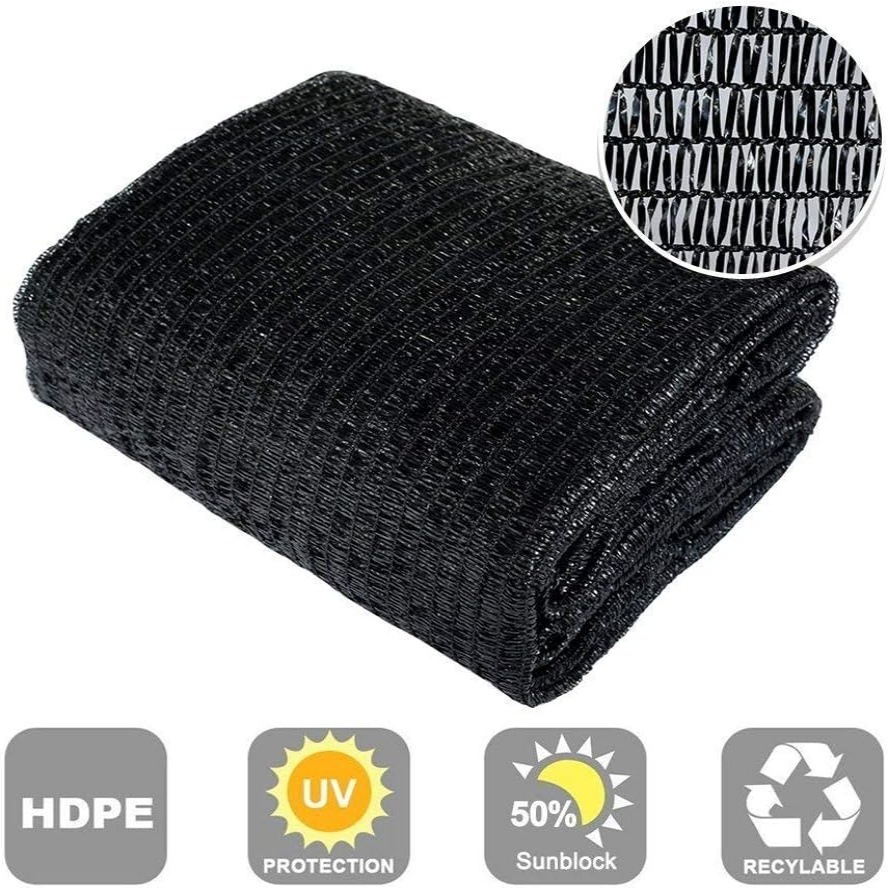 Schwarzes Sonnensegel Mit 40% Schattierungsgrad, 2 X 10 Meter, Geeignet Für Gärten, Gewächshäuser, Terrassen, Gemüsegärten, Uv-geschütztes Schattierungsnetz.