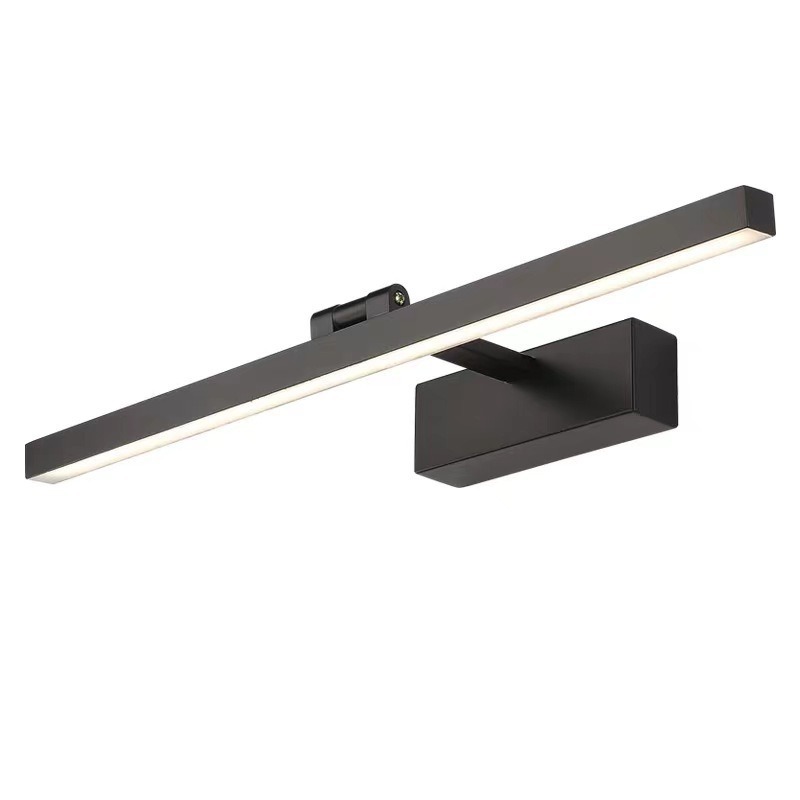 40 Cm, 8 W, Weißes Licht, Schwarze Led-badezimmerspiegelleuchte, 180° Verstellbarer Winkel, Geeignet Für Waschbecken.