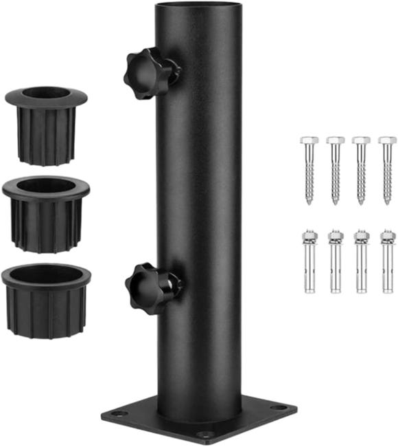 Universell Verstellbarer Sonnenschirmständer Mit 3 Pvc-reduzierringen, Sonnenschirmständer Aus Eisenrohr.