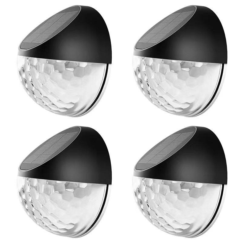 Ein Set Aus 4 Led-solarwandleuchten, Außenwandleuchten, Ip44 Wasserdicht, Dekorative Beleuchtung, Warmweißes Licht, Zaunbeleuchtung, Geeignet Für Wände, Höfe Und Gärten.