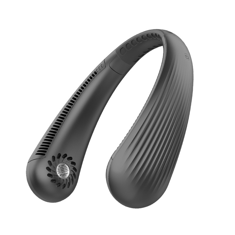 Tragbarer Nackenventilator, Usb-schnittstelle, 3000-mah-akku, Klingenloses Design, Geräuschloser Betrieb (schwarz).