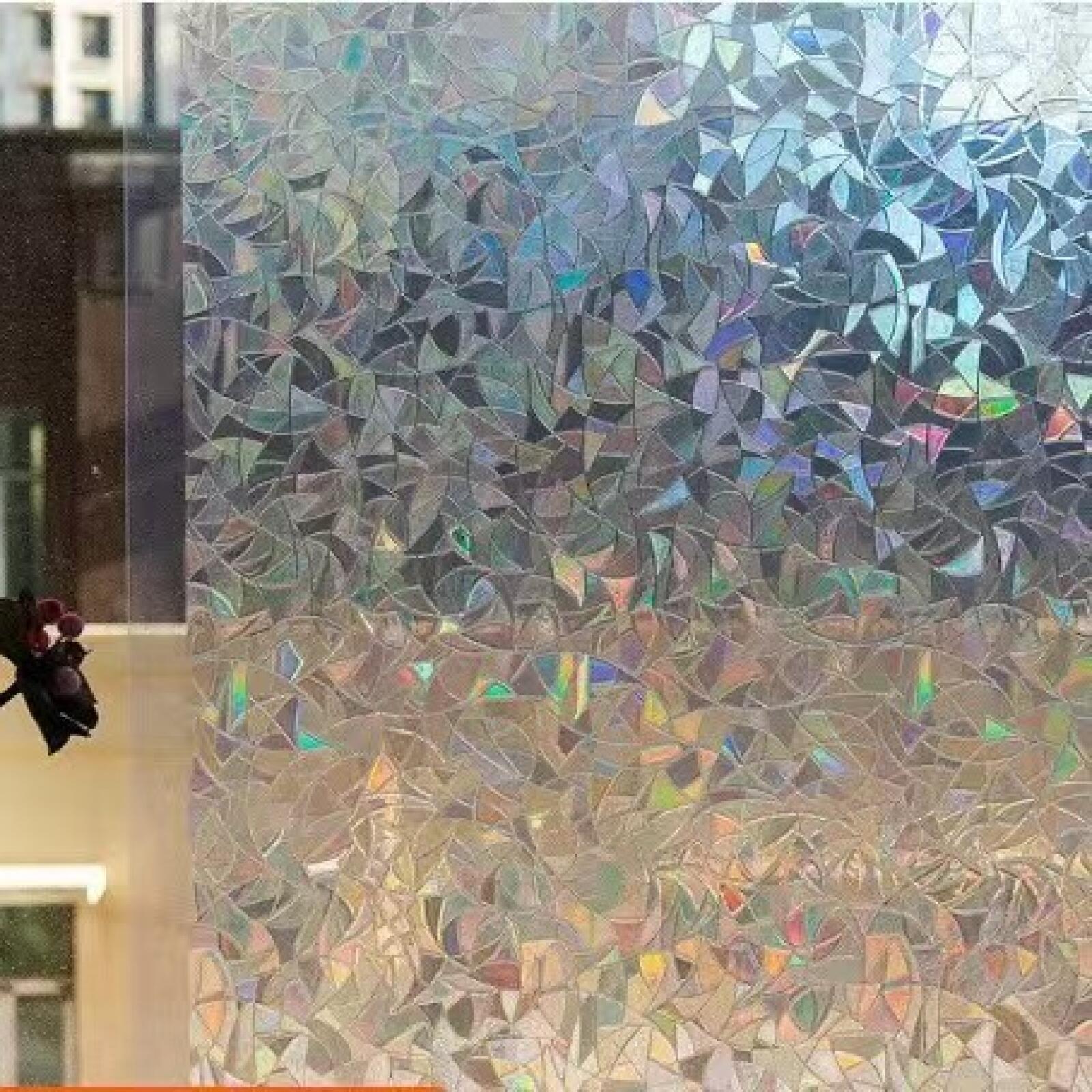 Fensterfolie Mit Regenbogeneffekt, Elektrostatisch, Dekorative Sichtschutzfolie, 3d-uv-schutzfolie, 60 X 100 Cm